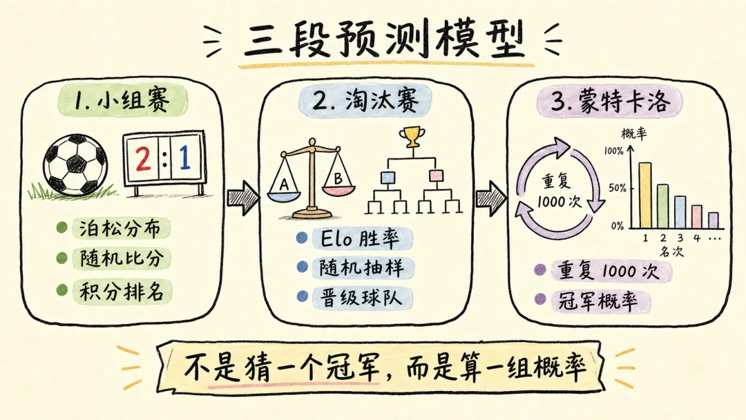 小组赛泊松模拟与淘汰赛 Elo 抽样