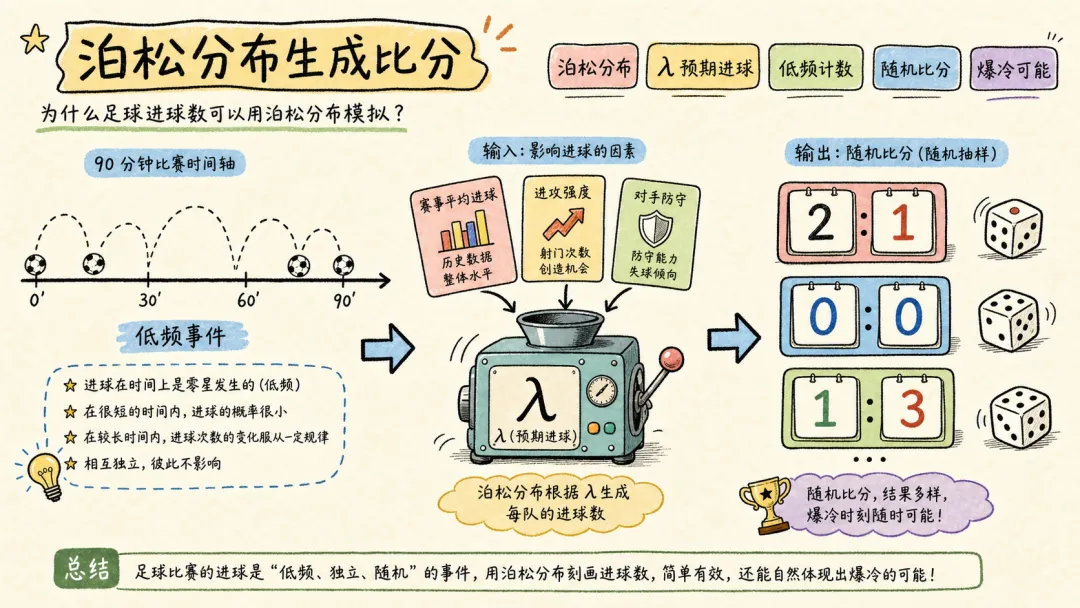 泊松分布生成小组赛随机比分示意