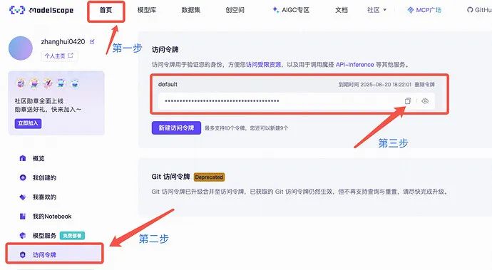 查看访问令牌