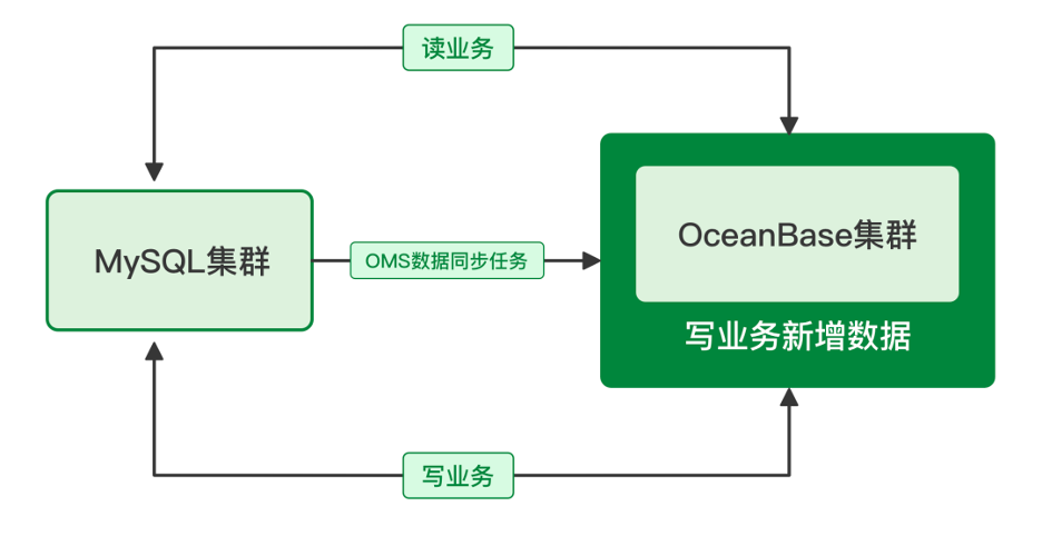 某核心系统迁移至 OceanBase 的过程示意