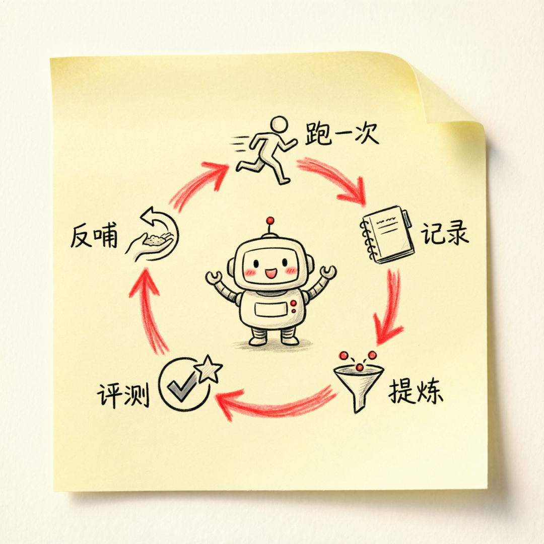 Agent trace 数据沉淀与反哺循环示意图