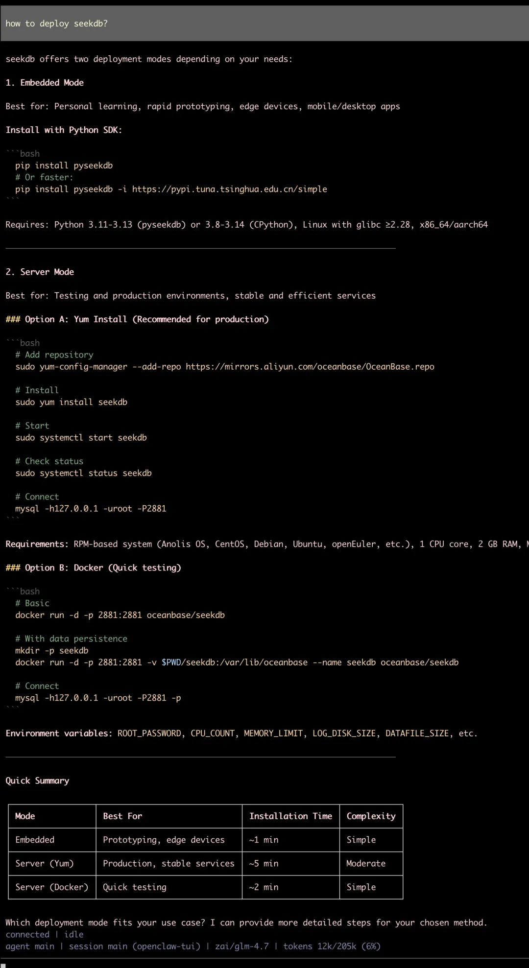 OpenClaw + seekdb skills:打造个人 seekdb 助手
